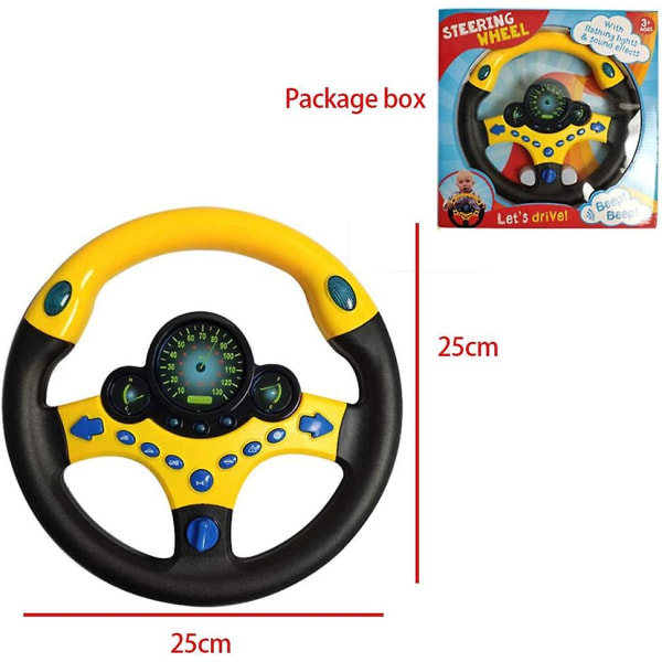 Legetøjssimuleret bærbar kørekontrol til børn på rattet med sjov lyd og musik