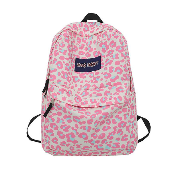 1 st Barnryggsäck, Skolväska Rosa Leopard Stor Kapacitet Studenter Bokväska Ryggsäck Ryggsäck för Pojkar Flickor Vuxna Tonåringar pink