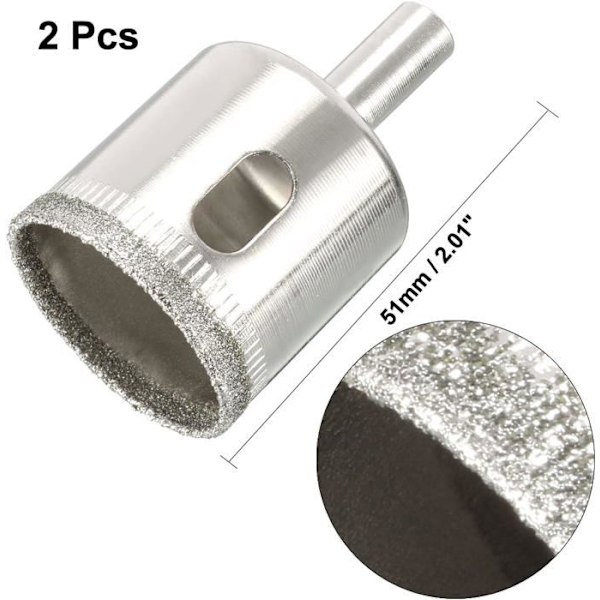 2 stk Diamantbor Bor Hull Sag for Keramisk Marmor Glass Flis 30mm
