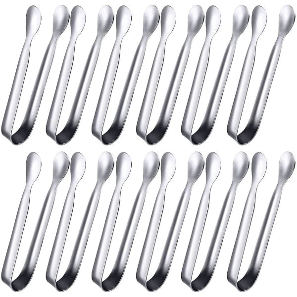 12-pack mini tänger Sockertänger Istänger Små serveringstänger i rostfritt stål