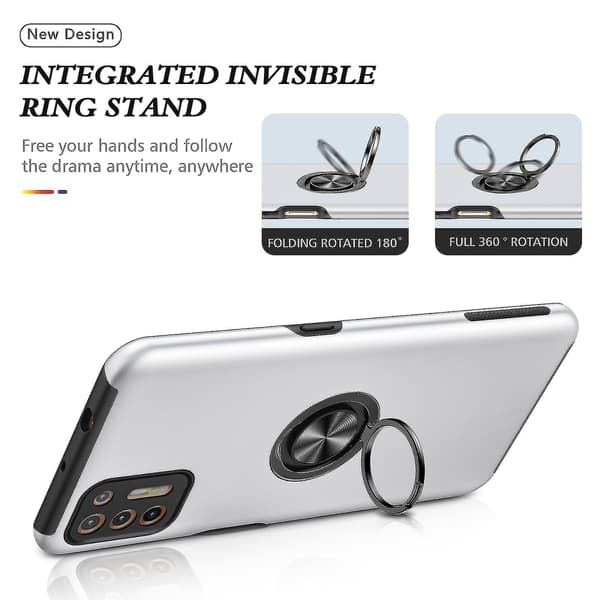 Til Motorola Moto G9 Plus Pc + Tpu Magnetisk Etui Silver
