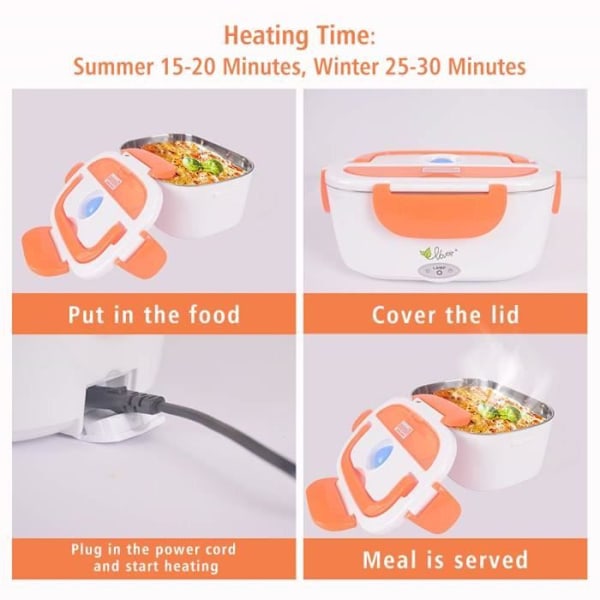 Elektrisk Matlåda 220V 40W - Orange - 1,5 L - Rektangulär - Modern