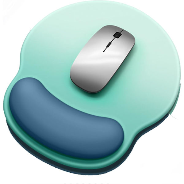 Musmatta, Musmattor med handledsstöd, halkfri gummibas, mjölksilke tyg med bekväm, ergonomisk Aqua Blue