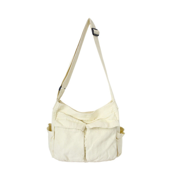 Klassisk unisex-budväska, vattentätt material och iögonfallande design Beige