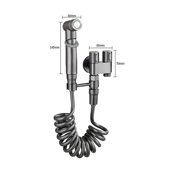 1-i-2-ut Dubbel Kontrollventil Mini Multifunktionskran Mini Duschtryck Badrumskran Kit För Bidé Och Dusch-c