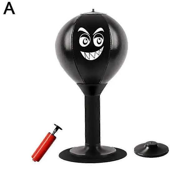 Boxningssäck för skrivbord - Stressreducerare med sugkopp Black