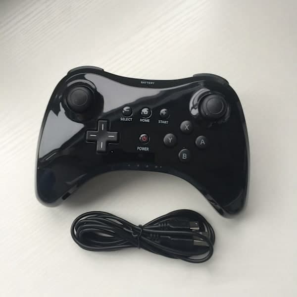 Pro Controller til Wii U, PowerLead Trådløs Spilcontroller Sort Black