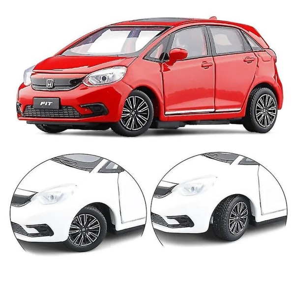 1/32 Honda Fit Jazz Sport leluauto Diecast pienoismalli Maasturi Vedä Takaisin Ovet Avattavat Ääni ja valo Kokoelma Lahja Pojalle Lapselle HONDA FIT 4