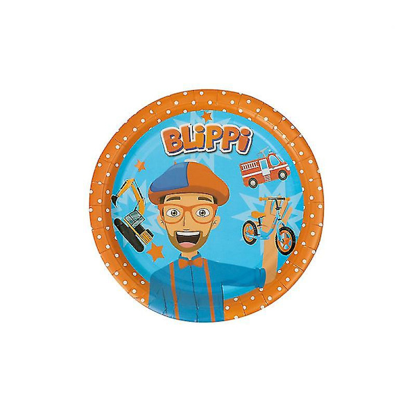 Pussel Blippi Tema Födelsedagsfest Sortiment Engelska Lärare Festbehov Barnleksaker Barn Dekorationer Servis 10pcs Plates