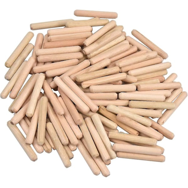 100-pack spårade träpluggar avsmalnande träpluggar twillände björkpluggar 6mm X 40mm