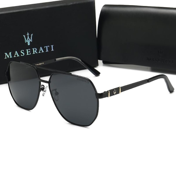 Nye solbriller Maserati solbriller med stort stel Maserati polariserede kørebriller til mænd Color A