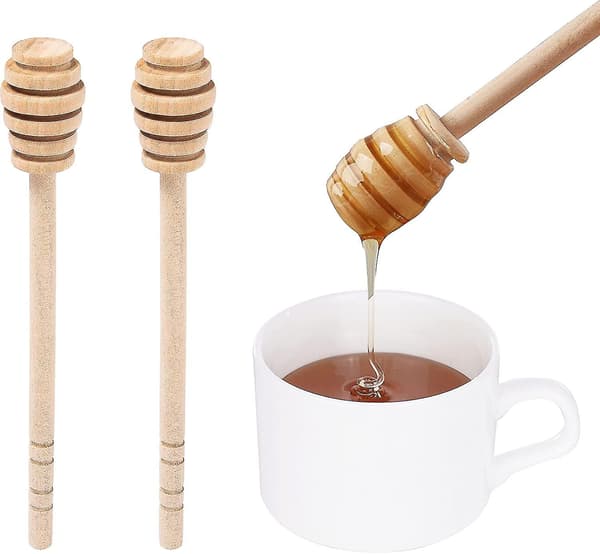 Trä honung omrörning omrörare, 2 st 6 tum honung dipper pinnar honung sked