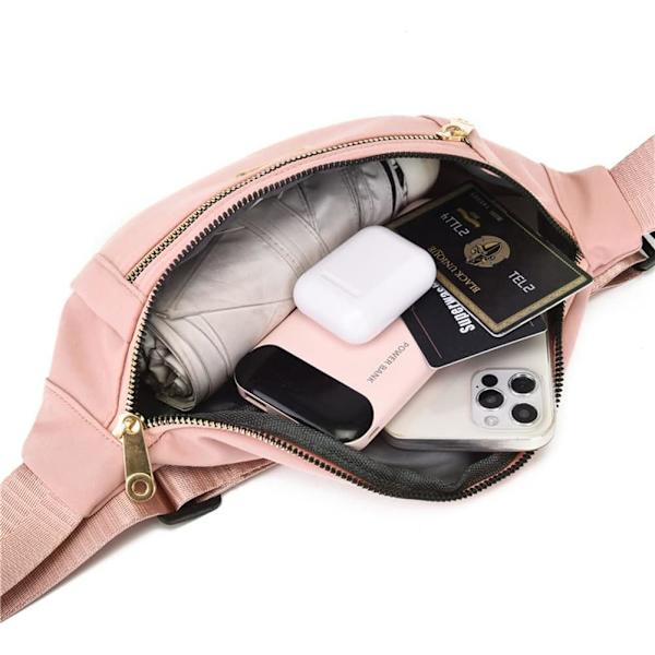 Bälte Väska Fanny Pack Män Kvinnor Mode Festival Fanny Pack Reseväska Midjeväska Lätt Justerbar Midjeväska för Löpning Promenader Vandring Jogging, Beige