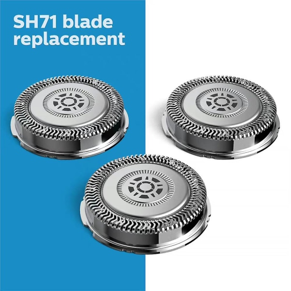 1/3 stk. Sh71 udskiftningsbladhoved til Philips Norelco Shaver Series 7000 og vinkelformede Series 5000 3Pcs