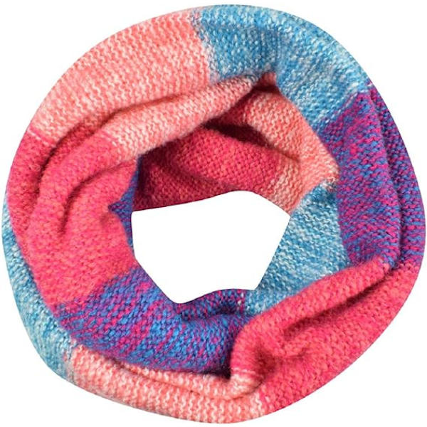 Kvinnors färgglada halsduk Vinter stickad loop infinity halsduk varm wrap krage (röd)