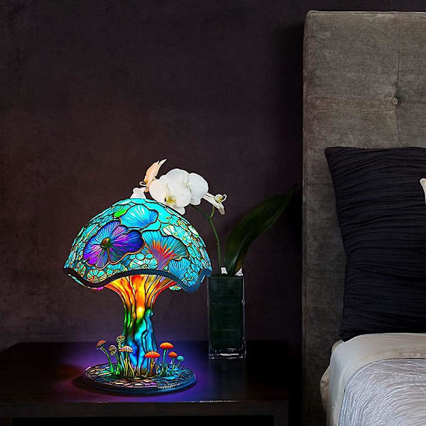 Bohemian Stained Glass Sopplampe - Dekorativ nattlampe - Harpiks prosess hjemmeinnredning COLOR 8