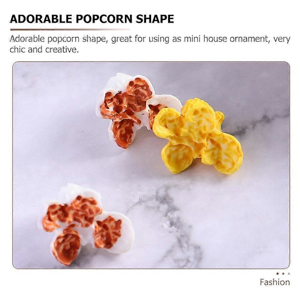 100 stk Miniatyr Falsk Popcorn Faux Popcorn Rekvisitt Popcorn Modell Simulert Popcorn