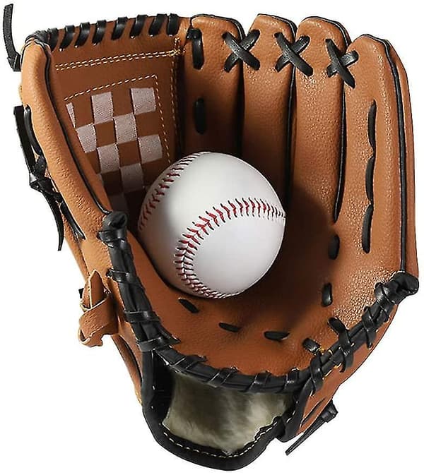 Basebollhandskar, Barn Tonåringar Ungdomar Hållbart Läder Softboll Baseboll Pitcher Mitt För Pojkar Flickor Vänster Hand -brun