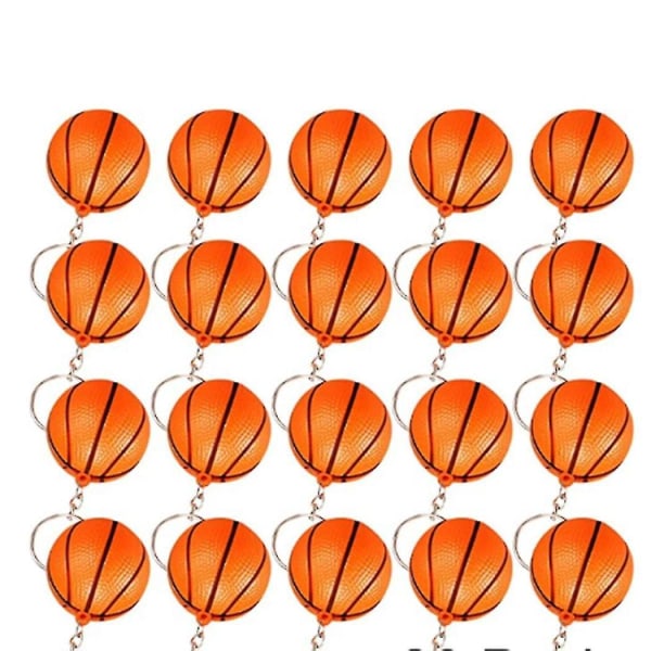 24 Pack Basketball Keychains,mini Basketball Stress Ball Keychains,sports Ball Keychains,school Car