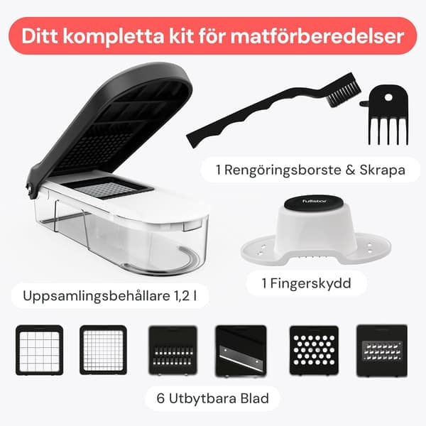 Grønnsakskutter Grønnsakskutter Mandolin Grønnsakskutter - Grønnsaks- og løksalatmatprosessor Manuell - Potetkutter Kompakt 6-i-1 Hvit