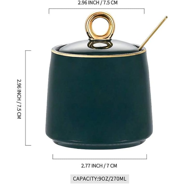 Dispenser Salt Container Keramisk Sockerbehållare Med Lock Och Sked