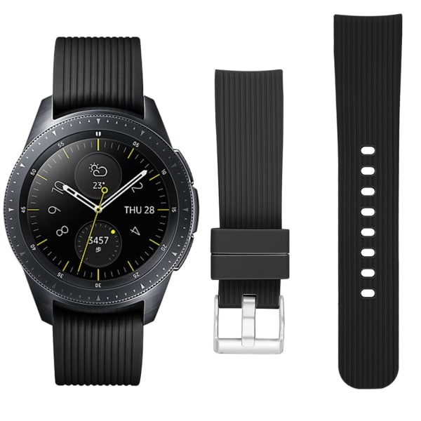 Samsung Galaxy Watch 42 mm armbånd silikone (S) Sort Variety