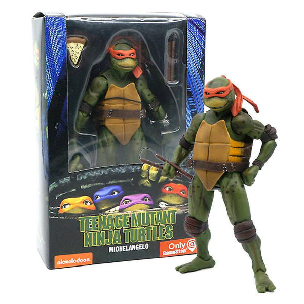 Neca Tmnt Teenage Mutant Ninja Turtles 1990-luvun elokuva 7\" toimintahahmo lelut lahja - Michelangelo