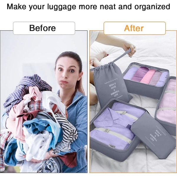 Packningskuber Bagagepackningsorganisatörer för resetillbehör light gray