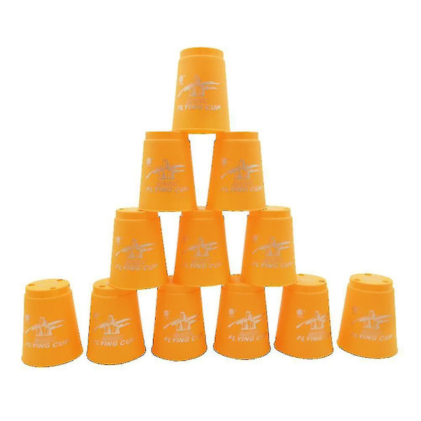 12 stk. Speed Cups spil Hurtigt spil Sport Flyvende stabling Yellow