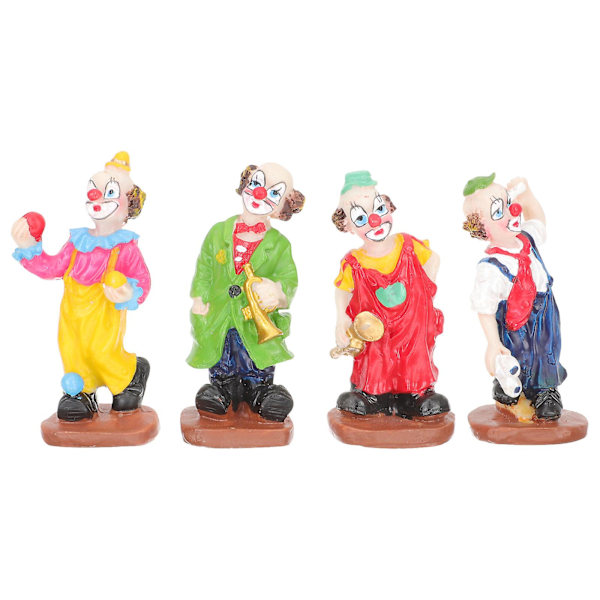 4pcs Circus Clown Figurine Sandtray Clown Miniature Creative Flowerpot Clown Ornament