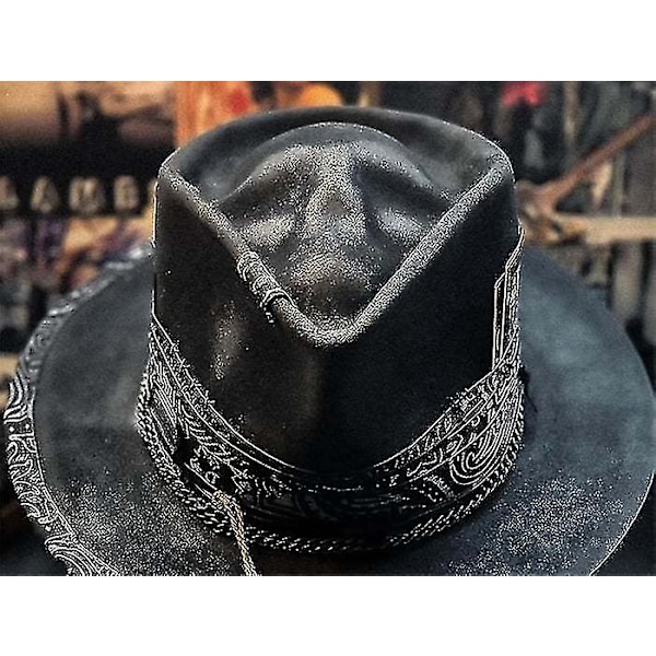 Trendig Cowboyhatt, Herr Cowboyhatt Punk Style Western Cowboyhatt Dödskallehatt Snabb