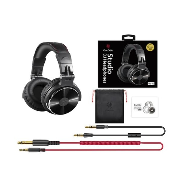 OneOdio over-ear langalliset kuulokkeet, bassokuulokkeet 50 mm:n kaiuttimilla, taitettavat kevyet kuulokkeet ja mikrofoni tallennuksen seurantaan Mixi Black