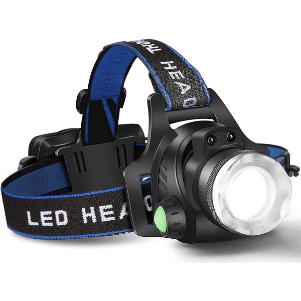 Hodelykt, USB-oppladbar LED-hodelykt, vanntett T6-hodelykt med 4 moduser og justerbart hodebånd, perfekt for camping, fotturer, jakt