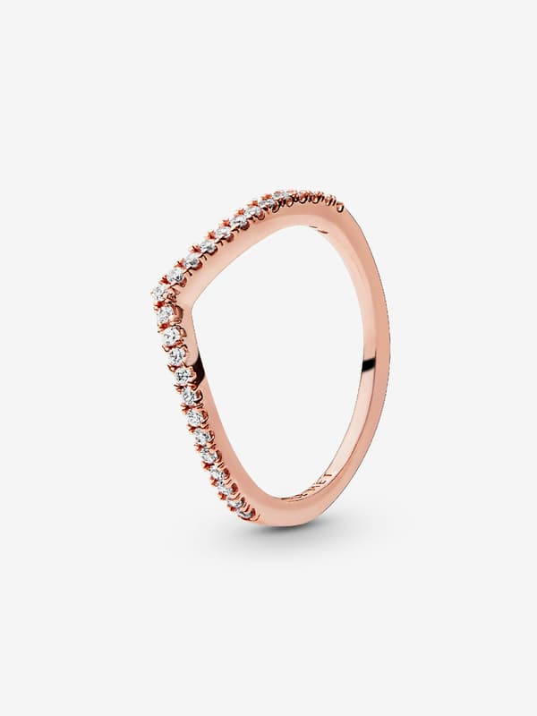 Pandora - Glittrande Önskebensring - 14k roséguldplätering Circumference: 52mm