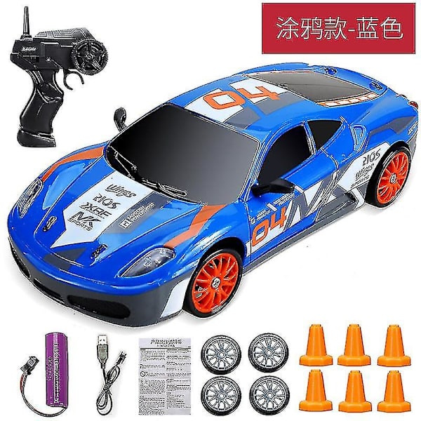 2,4 g Drift Rc Bil 4wd Rc Drift Bil Leksak Fjärrkontroll Gtr Modell Ae86 Fordon Bil Rc Racing Bil Leksak För Barn Julgåvor Bugatti W-1Battery