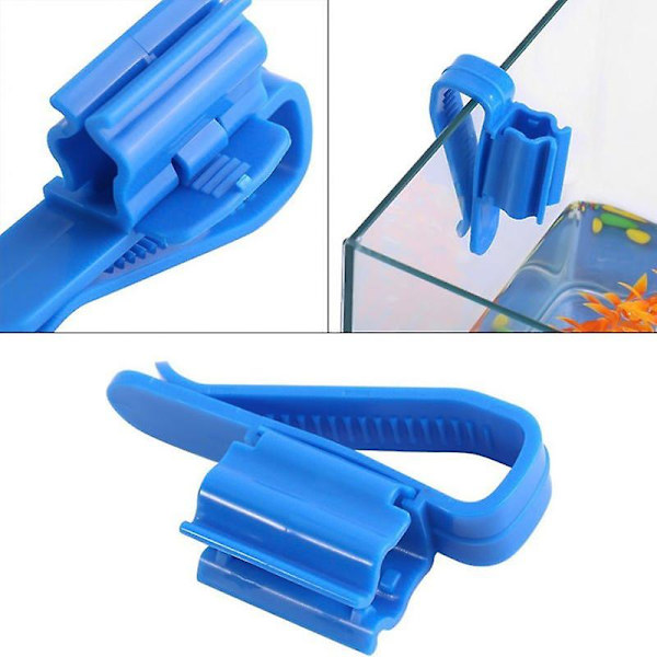 2 stk. Multifunktionel Slangeholder Blå Plastik Justerbar Akvarium Filtrering Spand Montering Klip