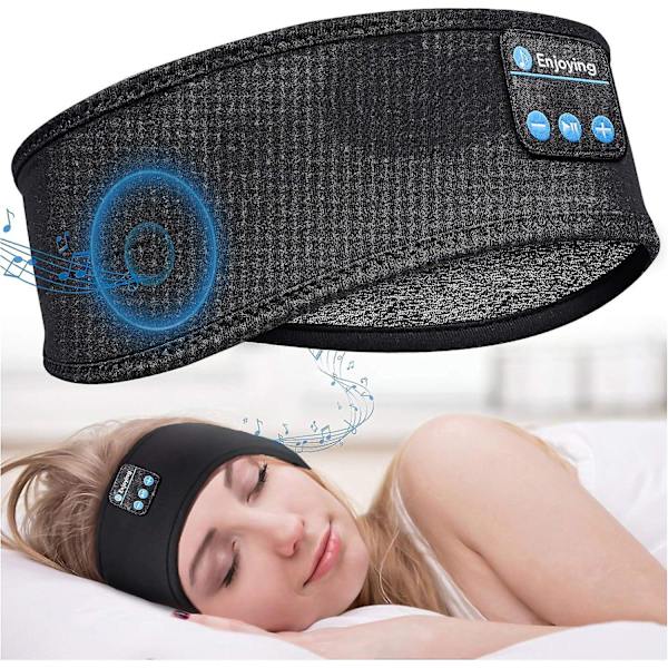 Bluetooth-kuulokkeet hiusnauhalla, pehmeät melunvaimentavat langattomat musiikkiurheilun hiusnauhat ultraohuilla stereokaiuttimilla, pitkä toistonaika unille black