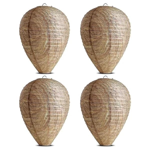 4-pack getingfällor, giftfritt pappersbete, avskräckande för bin - Getingbo Beige