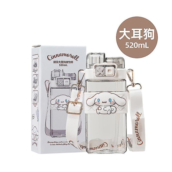 Nye Kawaii Sanrioed vandflasker Sød Anime Cinnamoroll Kuromi Cartoon Portable Cup 520ml flaske gave til børn drenge piger gave Cinnamoroll 520ml