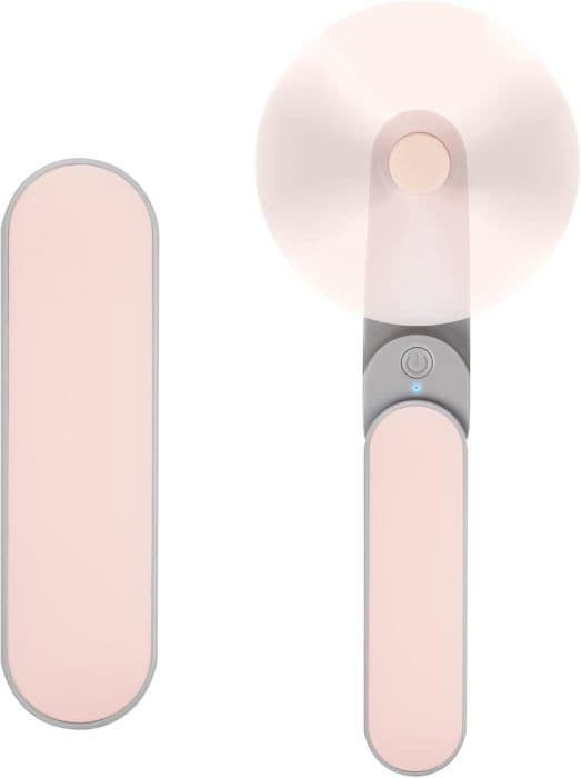 Mini bærbar ventilator, lille USB genopladelig lommeventilator (pink, 1 pakke)