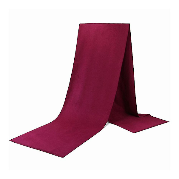 Klassisk varm vinterscarf för män - Poiltreewing lång mjuk fransad scarf Burgundy