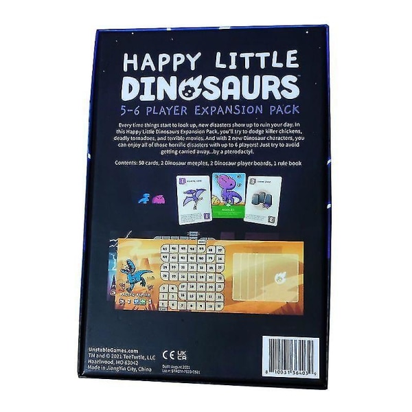 Englanninkielinen versio Happy Little Dinosaurs Happy Little Dinosaurs Laajennus lautapelikorttistrategiapeli Extended and Basic