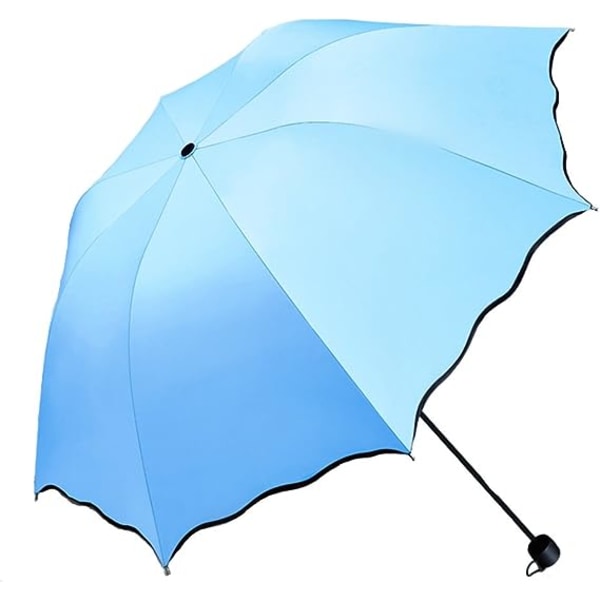 Solparaply Dame UV Parasoll Paraply for kvinner Sammenleggbar Parasoll Vanntett UV Paraply for solbeskyttelse Blomst Magisk Lett 8 Bones Paraply