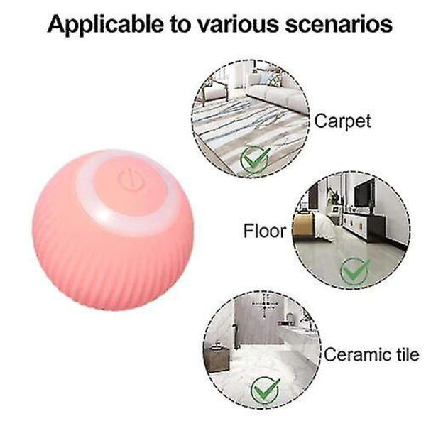 Sähköinen koiran pallolelu Auto Rolling Smart Pet Toys For Dogs Training Self-moving Pink