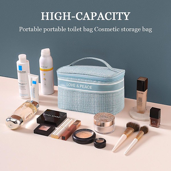 Makeup taske, rejsetaske til makeup, kosmetik tasker Sky blue