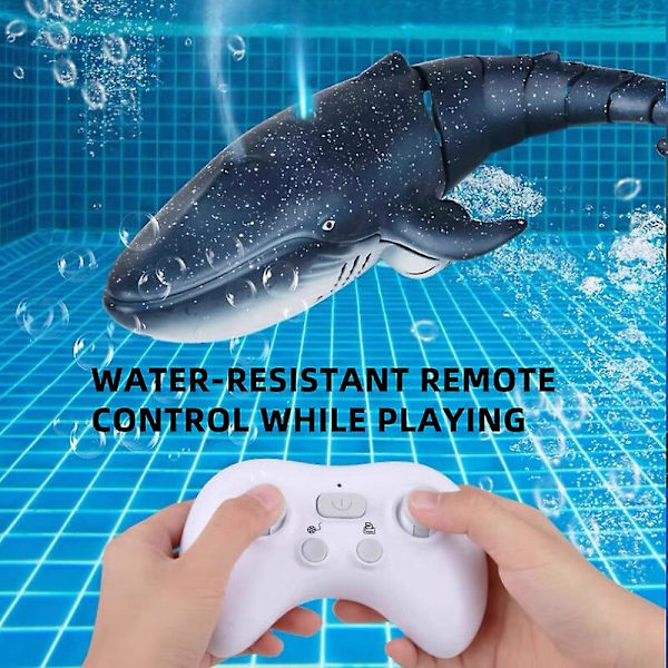 Fjernstyret Haj Legetøj Fjernstyret Hvalhaj Legetøj RC Båd Vandlegetøj til Børn 8-12 År Fjernstyret Båd Udendørs Legetøj til Børn Fingerfærdighedsspil Big RC Whale Blue