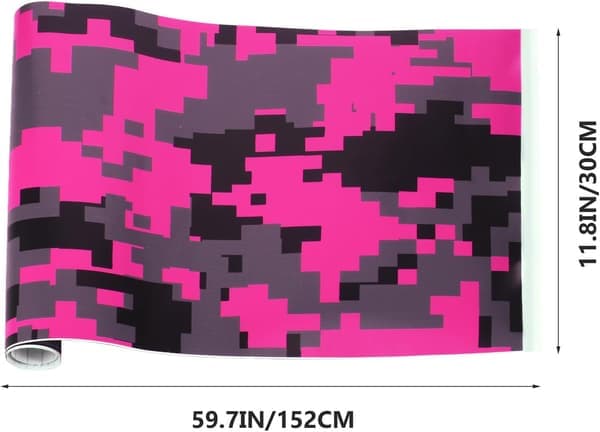 Kamouflage Graffiti Bil Vinylfolie 152x30cm Rosa Digital Bilskydd för Fordonskaross