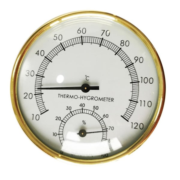 1 stk. badstue termometer hygrometer, celsius måler innendørs fuktighet og temperatur monitor med høy temperaturbestandig metallskive, for verksted