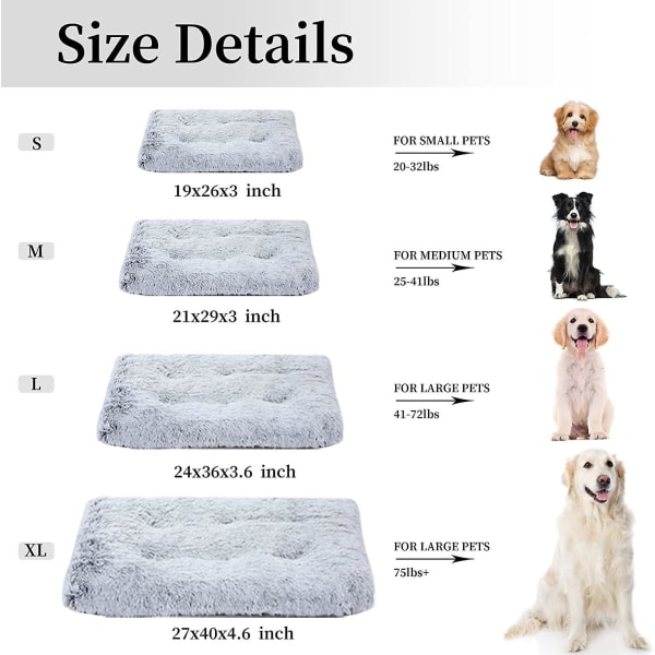 Vaskbar hund seng, blød plys beroligende hund senge hund kasse madras pude til store mellemstore små hunde fluffy hundemåtte 50*40*5cm