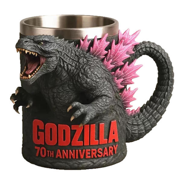 Godzilla 70-årsjubileum 3D-mugg, rosa